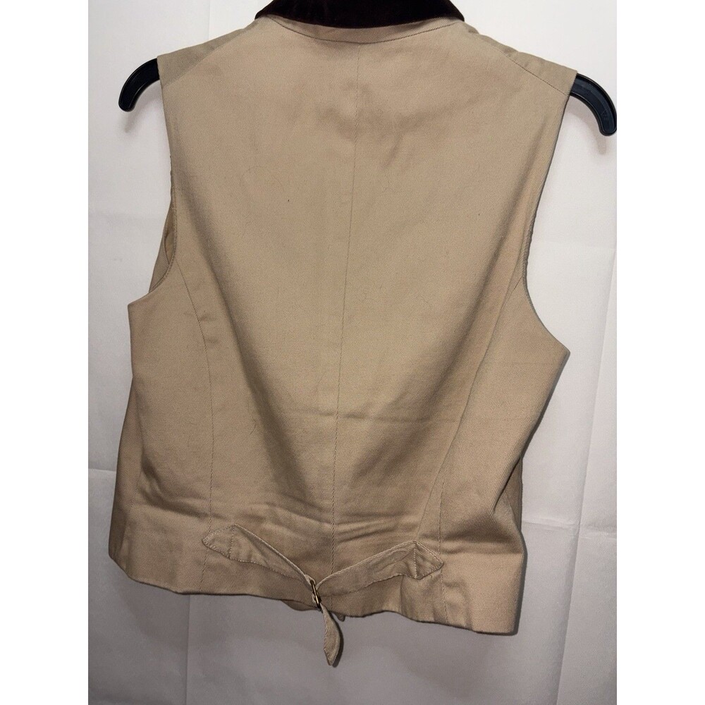 RALPH LAUREN Equestrian Double Breast Vest Size 10 Beige Horse Riding Bridgerton - Picture 6 of 9